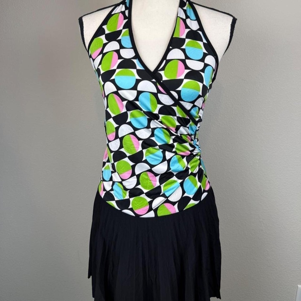 Y2K Tiffany halter dress with multicolored polkadots Size small - Picture 5 of 5